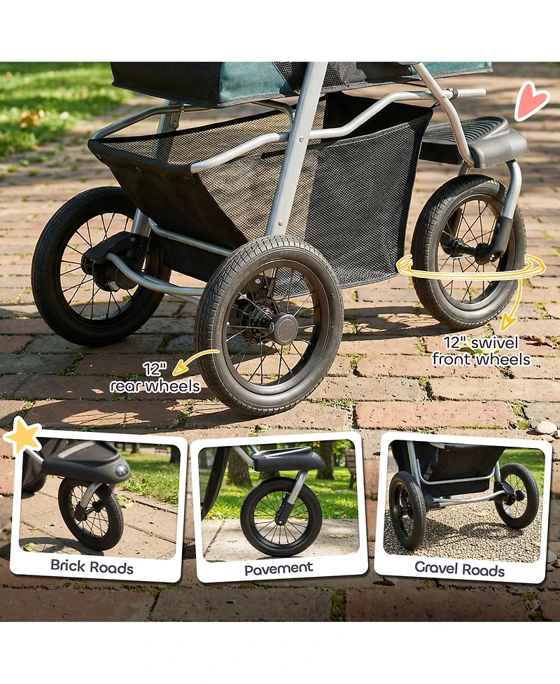 PawHut Foldable Dog Stroller with Wheels for Small Dogs