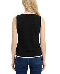 Ny Collection Petite Sleeveless Contrast-Edged Vest