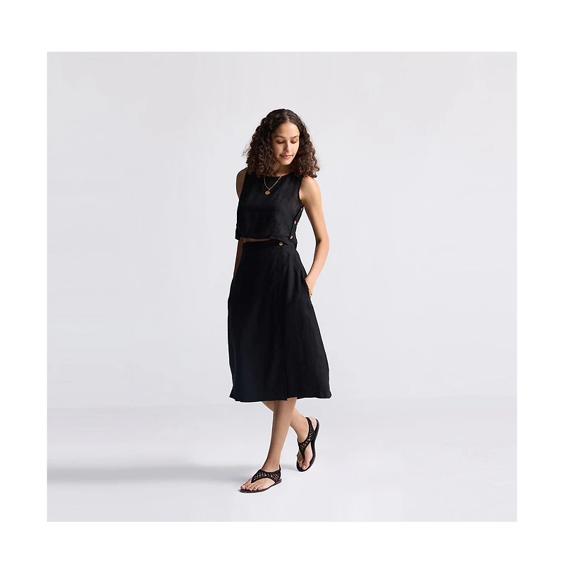 Reistor Women's Overlap Midi Skirt