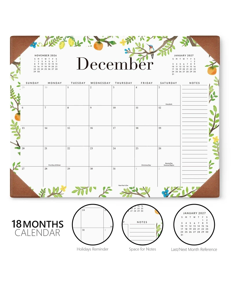Gnuadz Desk Calendar 2026-2027 18-Month Monthly Planning Pad