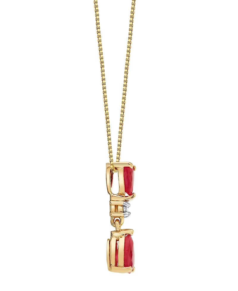 Macy's Ruby (5/6 ct. t.w.) & Diamond Accent Pendant Necklace in 10k Yellow Gold