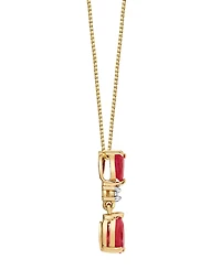 Macy's Ruby (5/6 ct. t.w.) & Diamond Accent Pendant Necklace in 10k Yellow Gold