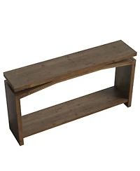 Tribesigns Solid Wood Sofa Table, 63" Console Table, Wood Entryway Table with Lower Storage Shelf, Modern Farmhouse Long Behind Couch Table