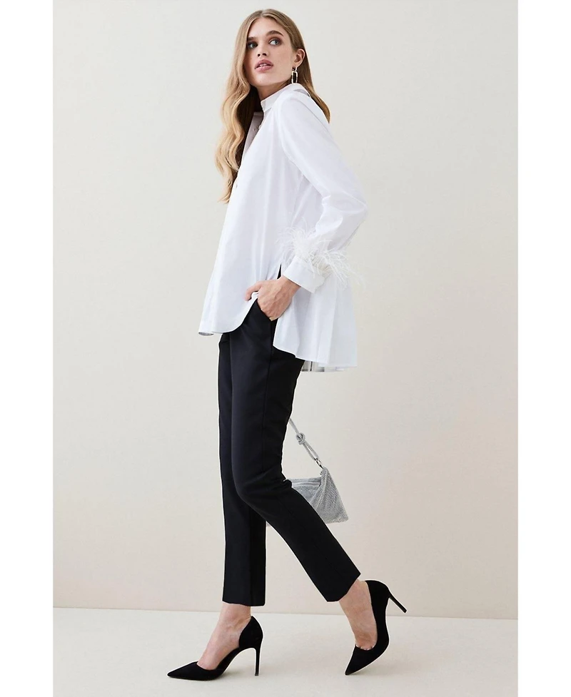 Karen Millen Women's Essential Techno Woven Trousers