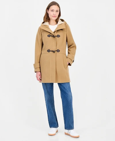 Tommy Hilfiger Women's Faux-Fur-Lined Hooded Toggle Coat