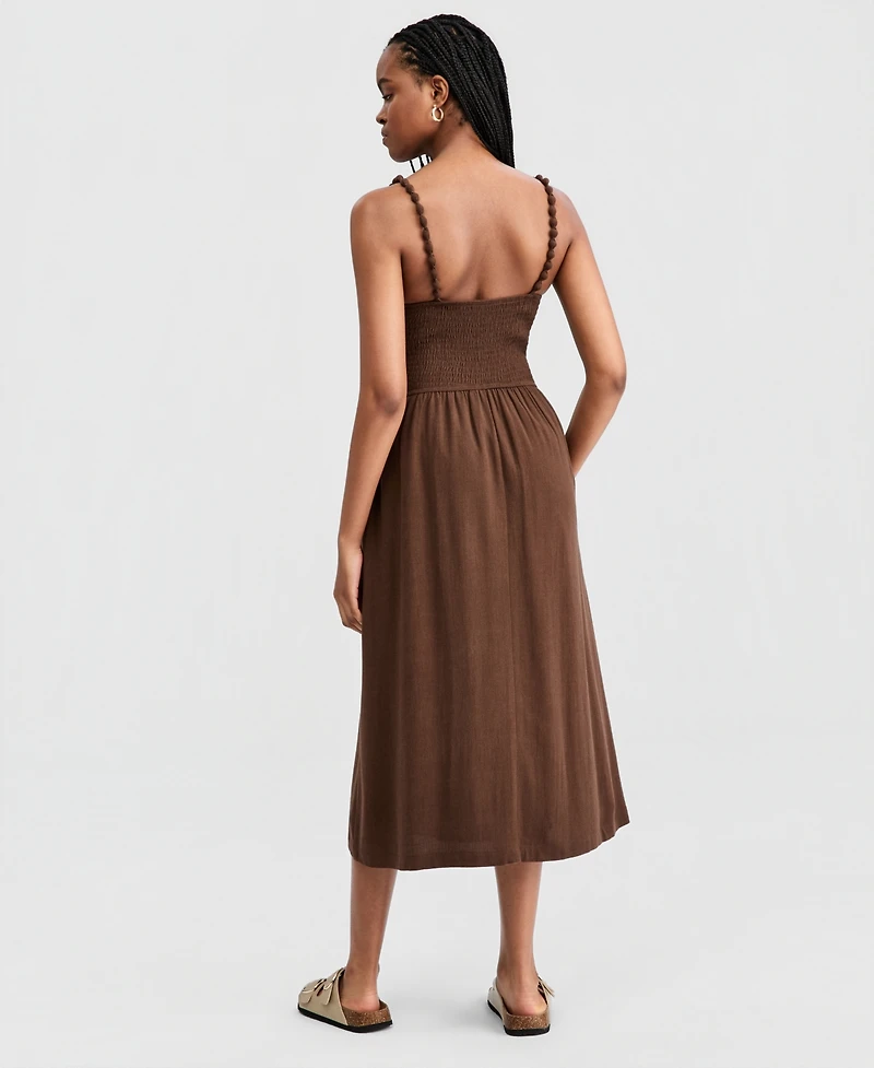 And Now This Petite Beaded Strap Smocked Midi Dress, Macy's Exclusive