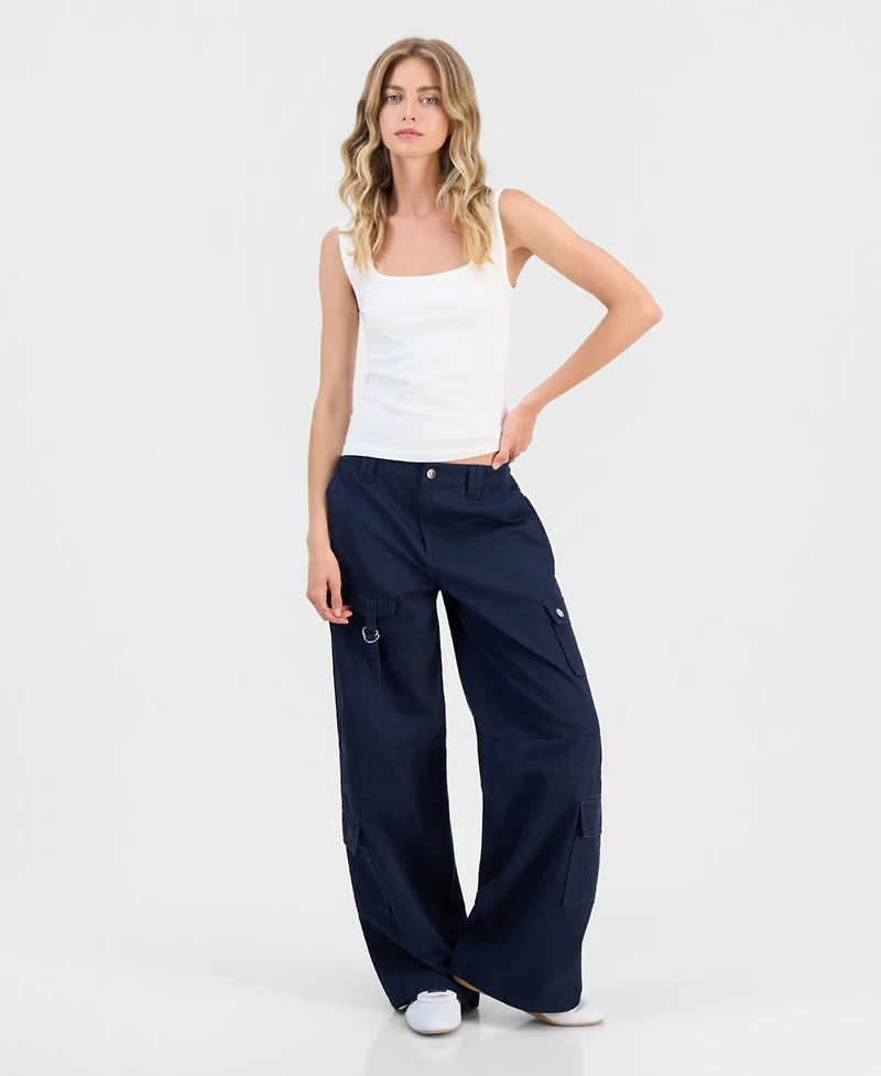 Celebrity Pink Juniors' High-Rise Wide-Leg Cargo Pants