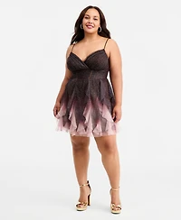 pear culture Trendy Plus Ombre Ruffled Dress
