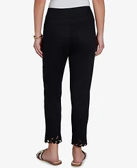 Ruby Rd. Petite Embroidered Cutout Denim Ankle Pants
