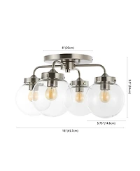 Piper Farmhouse Rustic Iron/Glass Led Semi Flush Mount