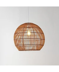 Raya Farmhouse Coastal Rattan Led Pendant