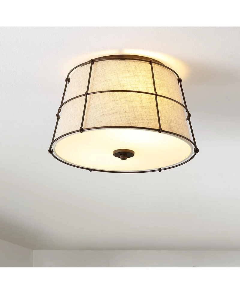 Jonathan Y Silas Rustic Farmhouse Led Flush Mount Ceiling Light