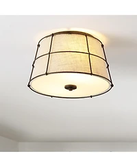 Jonathan Y Silas Rustic Farmhouse Led Flush Mount Ceiling Light