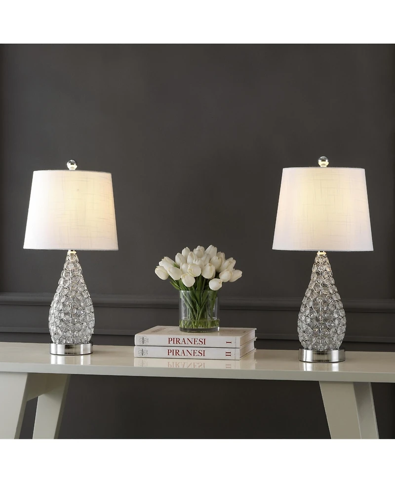 Lily Midcentury Modern Iron Led Table Lamp with Usb Charging Port (Set of 2)