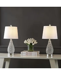 Lily Midcentury Modern Iron Led Table Lamp with Usb Charging Port (Set of 2)