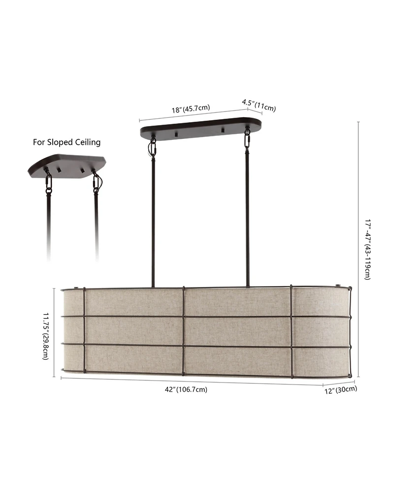 Chadwick Rustic Farmhouse Iron Linear Led Pendant