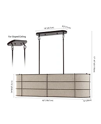 Chadwick Rustic Farmhouse Iron Linear Led Pendant