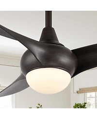 Jonathan Y Aviator Coastal Retro Iron/Plastic Swirl Integrated Led Ceiling Fan
