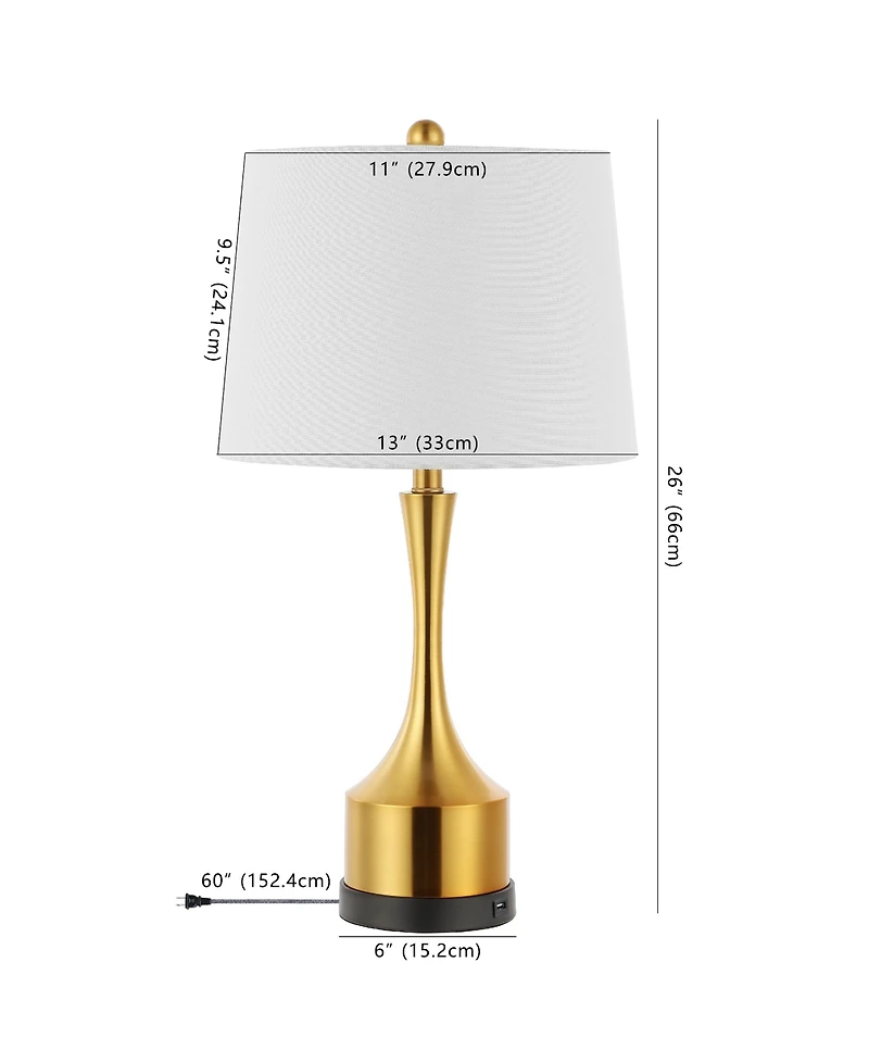 Cooper Classic French Country Iron Led Table Lamp with Usb Charging Port (Set of 2)