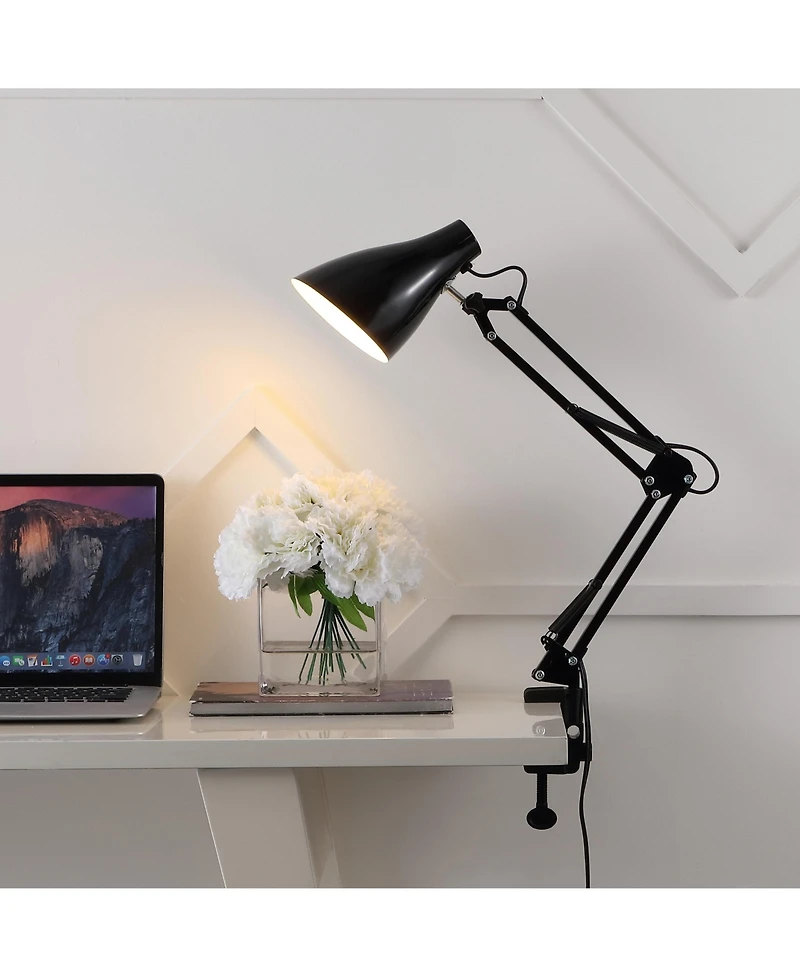 Jonathan Y Odile Classic Industrial Adjustable Articulated Clamp On Led Task Lamp