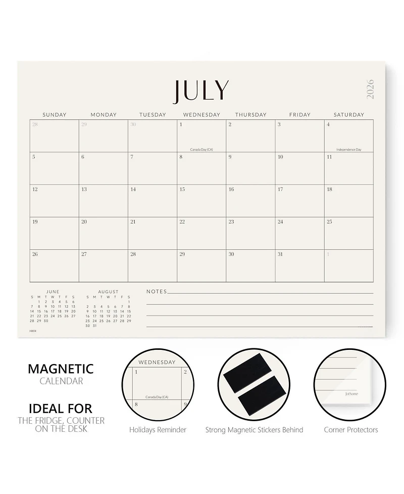 Gnuadz Magnetic Calendar 2026-2027 Monthly Fridge Planning Gift