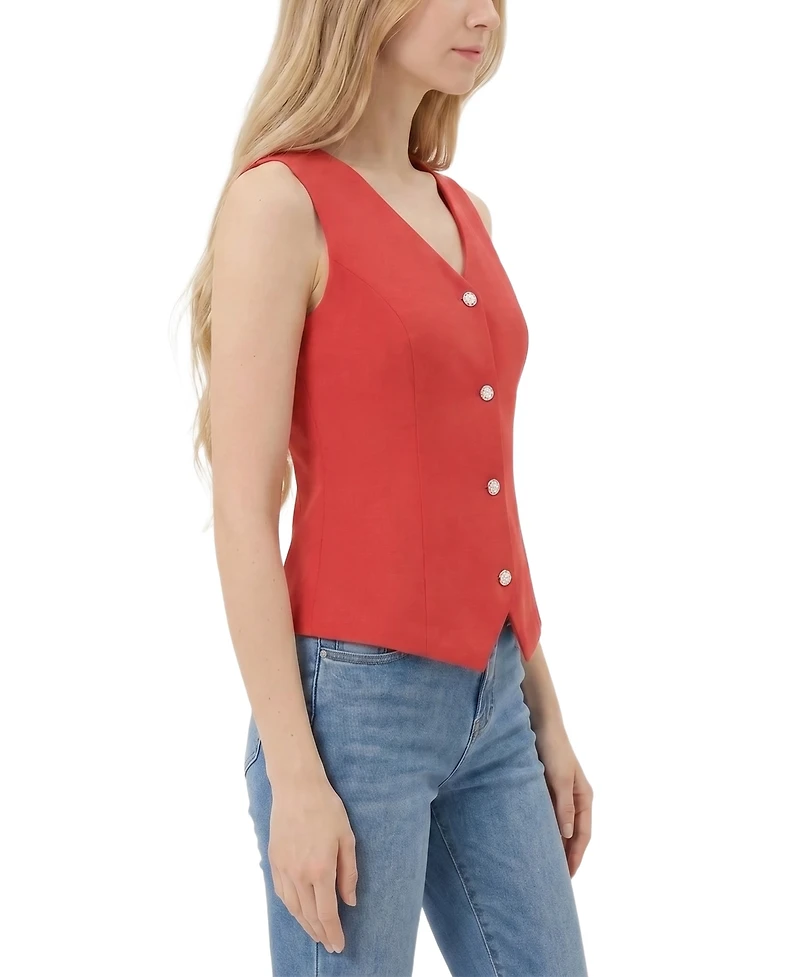 Ny Collection Women's Sleeveless V-Neck Vest