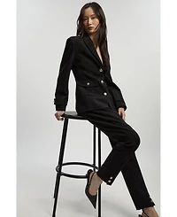 Karen Millen Petite Military Straight Leg Trousers