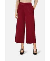 Yumi Women's Cord Cropped Wide Leg Pants