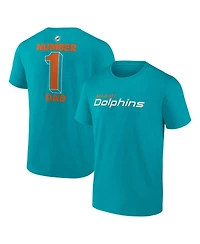 Logo Athletic Men's  Aqua Miami Dolphins 1 Dad Jersey T-Shirt