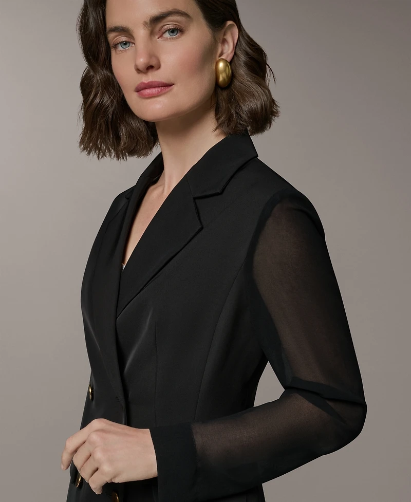 Donna Karan New York Women's Double Breasted Long-Sleeve Blazer