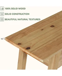 Tribesigns Solid Wood Console Table, 43.31" Entryway Table with 2 Drawers, 2-Tier Wood Sofa Console with Storage