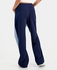 Fvr Drm Juniors' Hybrid Denim Wide Leg Sweatpants
