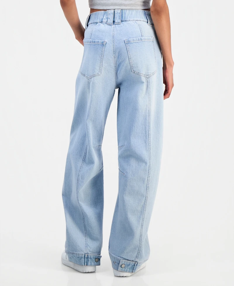 Tinseltown Juniors' Wide Barrel-Leg Jeans
