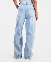 Tinseltown Juniors' Wide Barrel-Leg Jeans