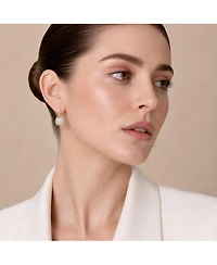 Rachel Glauber Elegant 14K Gold Plated Square Cz Huggie Drop Earrings