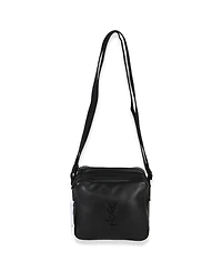 Pre-Owned Saint Laurent Black Lambskin Monogram Niki Cube Camera Bag