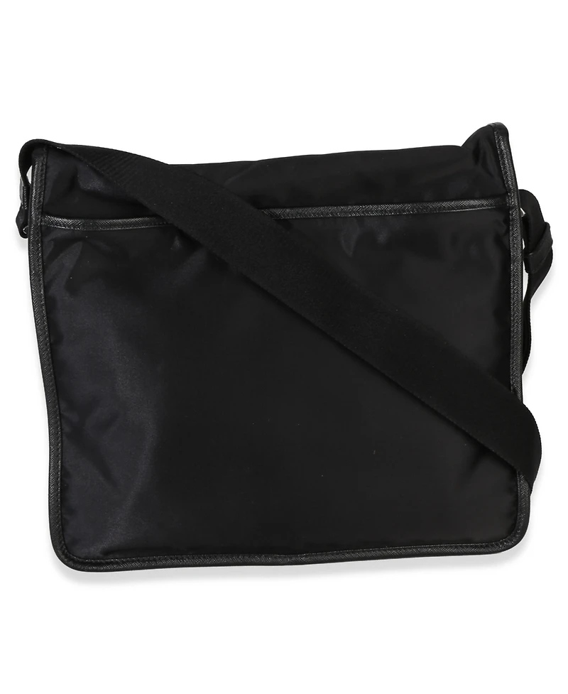 Pre-Owned Prada Black Nylon Saffiano Logo Buckle Messenger Bag