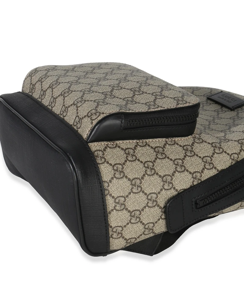 Pre-Owned Gucci Black Beige Gg Supreme Canvas Eden Small Backpack