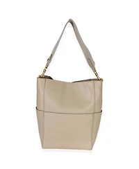 Pre-Owned Celine Taupe Soft Grained Calfskin Medium Sangle Bucket Bag
