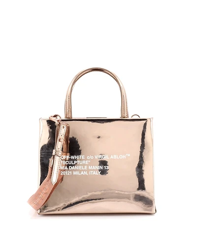 Pre-Owned Off White Mini Box Tote Printed Patent