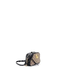 Pre-Owned Gucci Small Gg Marmont Shoulder Bag Diagonal Quilted Gg Canvas with Leather