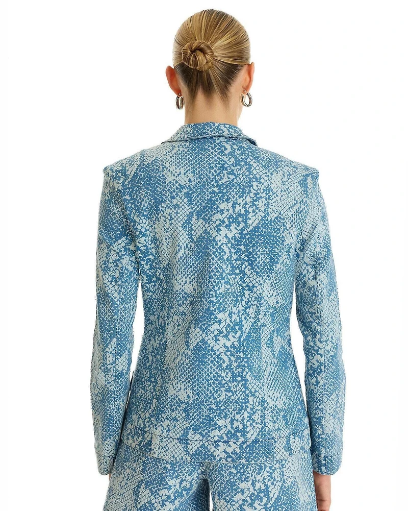 The Noli Shop Women's Marie Single Breasted Blazer Snake