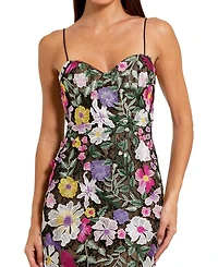 Mac Duggal Women's Floral Embroidered Sleeveless Bustier Gown