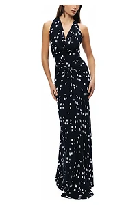 Nocturne Women's Printed Halter Neck Maxi Dress
