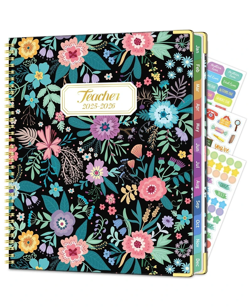 Gnuadz Teacher Planner 2026-2027 Academic Year Lesson Book Colorful Tabs Hardcover