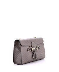 Pre-Owned Gucci Medium Emily Chain Flap Bag Microguccissima Leather
