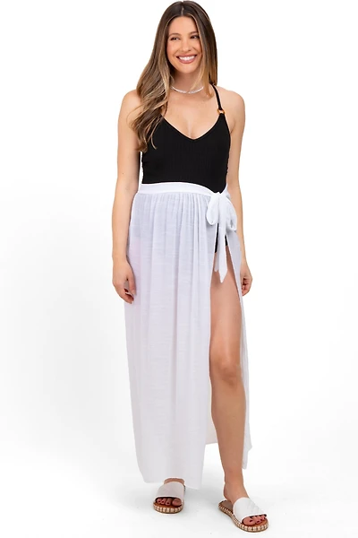 Pinkblush Maternity White Loose Beach Cover Up Skirt