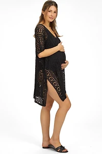 Pinkblush Maternity Cream Crochet Knit Swim Cover Up