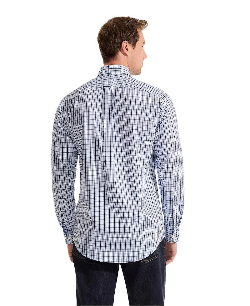 Lands' End Men's Tailored Fit No Iron Solid Supima Cotton Pinpoint Buttondown Collar Dress Shirt