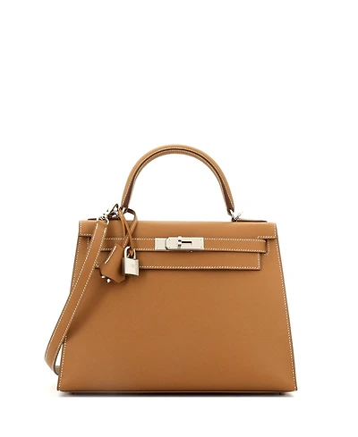 Pre-Owned HERMES Kelly 28 Handbag Epsom with Palladium Hardware